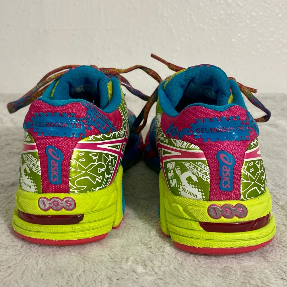 Asics Gel-Noosa Tri 9 Running Shoes Women’s Size 6 Capri Blue Raspberry Lime - Picture 5 of 13